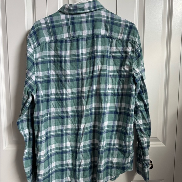 American Eagle Outfitters Blue and Green Plaid Flannel Shirt Large - Picture 2 of 6